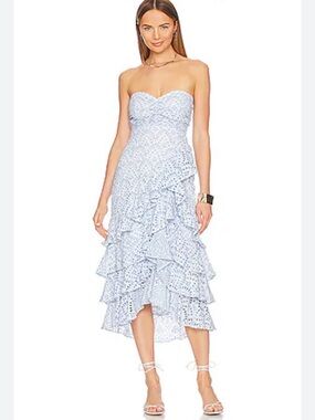 Sundress Flavie in Eyelet Blue